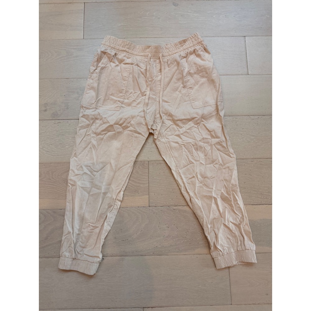 A New Day Linen Blend Women's Jogger Pants XL Pull On Lounge Casual Boho
